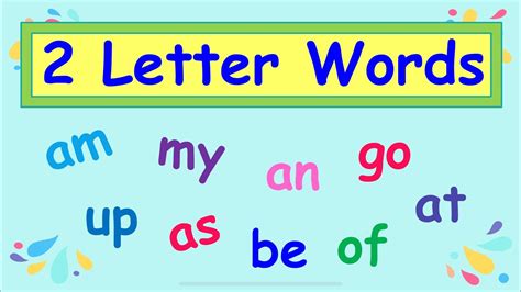 2 Letter Words Two Letter Words For Kids Youtube