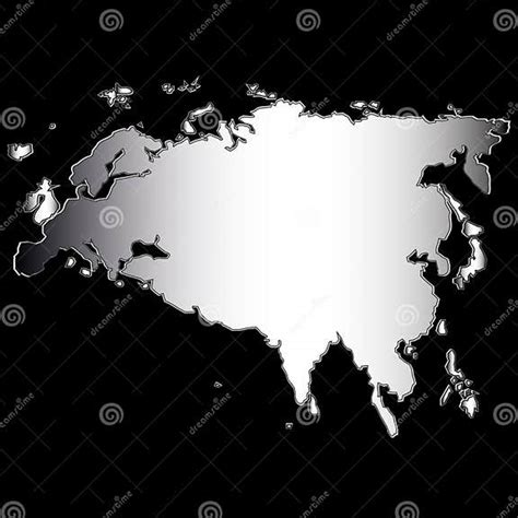 Continente De Eurasia Do Mapa Do Vetor No Plano Ilustração Stock