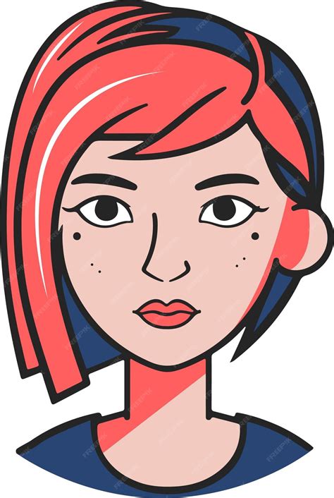 Premium Vector Female Avatar Woman Face Colored Icon Vector Illustration