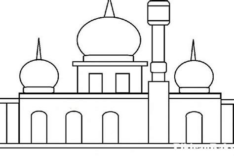 Mewarnai Gambar Masjid Kartun Hitam Putih Gambar Masjid Kartun Page 1