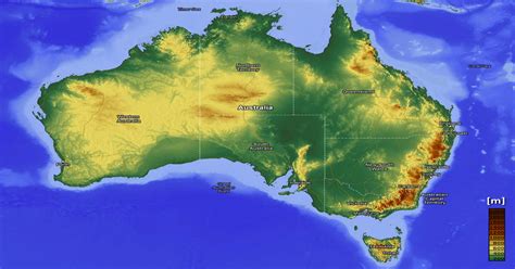Topographic Map Of Australia Australia