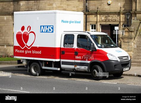 National Health Service Nhs Blood Donor Vehicle Stock Photo Alamy