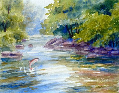 River Watercolor Painting At Explore Collection Of