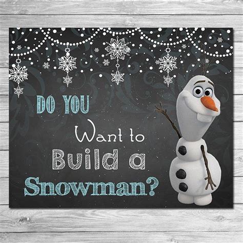 Frozen Do You Want To Build A Snowman Sign Chalkboard Olaf Frozen
