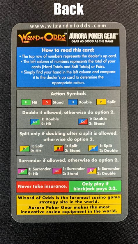 Wizard Of Odds Blackjack Strategy Cards 4 8 Deck Dealer Etsy Canada