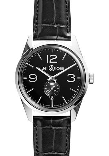 Bell And Ross Brv 123 Officer Black Alligator Officer Watch