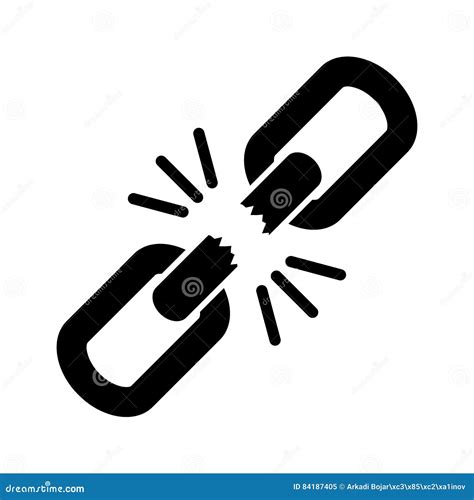 Broken Chain Sign Icon In Comic Style Disconnect Link Vector Cartoon