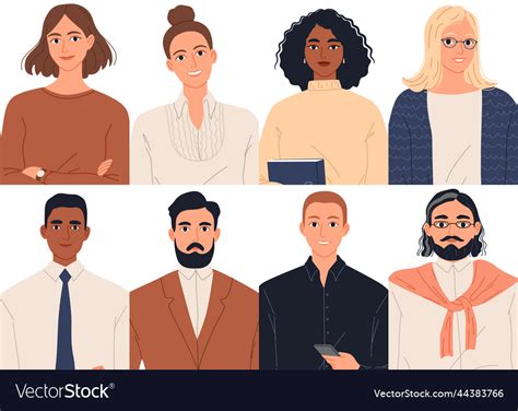 Portraits Of Diverse Mixed Age Group Of Business Vector Image