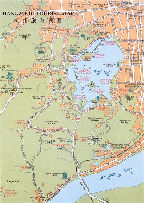 Hangzhou Maps Map Of Hangzhou China Hangzhou Tourist Mapshangzhou