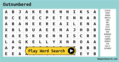 Outnumbered Word Search