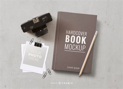 Vintage Book Cover Mockup Composition Psd Editable Template
