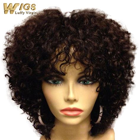 7a Grade 10 18 Short Curly Human Hair Wigs Brazilian