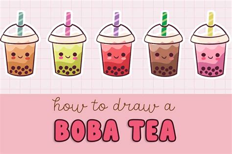Cute Boba Drawings Boba Cute Drawing Perfect For Bubble Tea Lovers