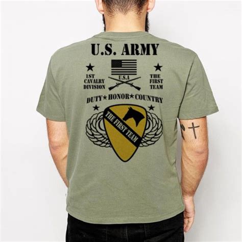 Us Army T Shirt The First Team 1st Cavalry T Shirt Shirts Mens Shirts