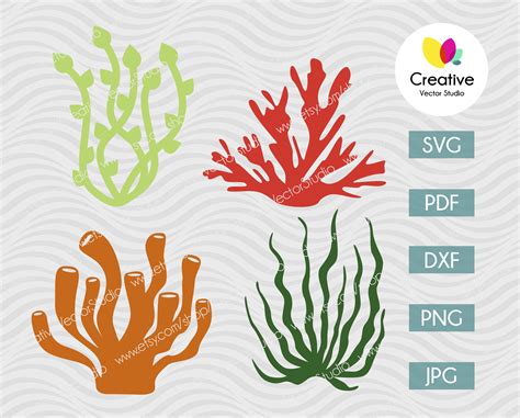 Seaweed Svg Bundle Cut File Creative Vector Studio