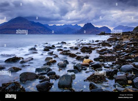 The Cuillin Mountain Range From Elgol Beach Isle Of Skye Scotland