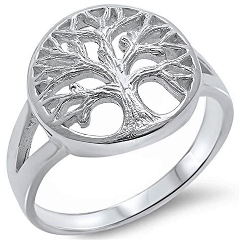 Tree Of Life 925 Sterling Silver Ring Sizes 5 10