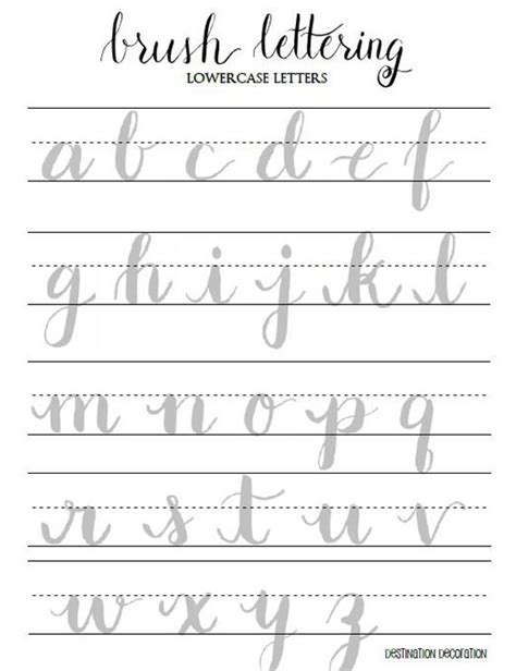 Brush Lettering Practice Worksheets Lowercase by ... While you may have known about a couple of these free printable calligraphy practice sheets, i hope that you found a few more favorites today!