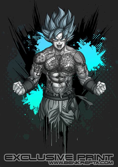 Tattooed Goku Art Print A3 Ben