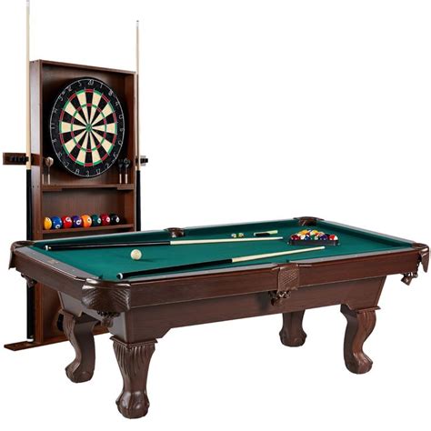 barrington 90 ball and claw leg billiard pool table with cue rack and dartboard set walmart