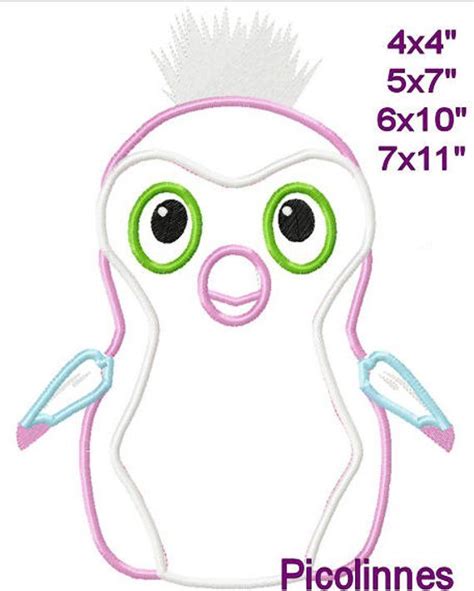 Penguin Egg Machine Applique Embroidery Pattern Design 4x4 5x7 6x10