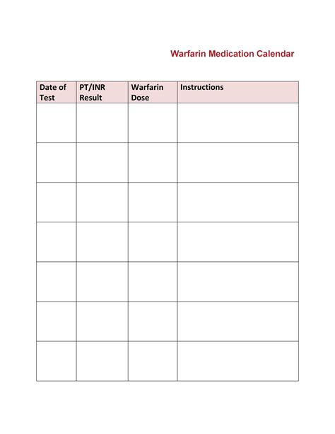 Great Medication Schedule Templates Medication Calendars
