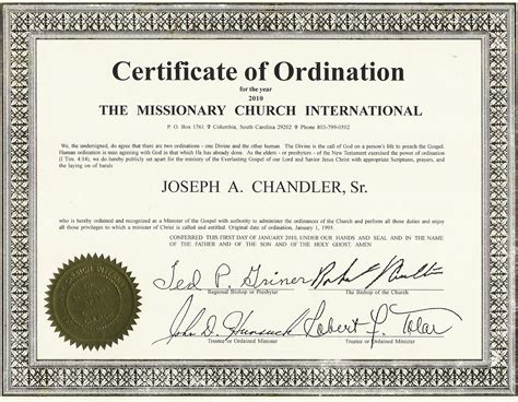 Free Printable Ordained Minister Certificate Printable Templates