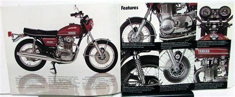 1974 Yamaha Tx 650 Motorcycle Dealer Sales Brochure Folder Features Specs