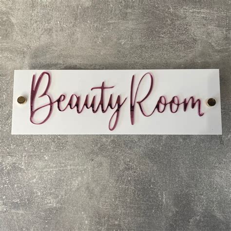 Door Sign Business Salon Sign Beauty Room Mirror White And Etsy