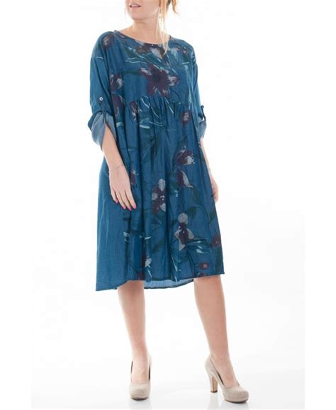 Un instant pour nous prêt à porter. GRANDE TAILLE ROBE JEANS IMPRIMEE 9047 BLEU - www ...
