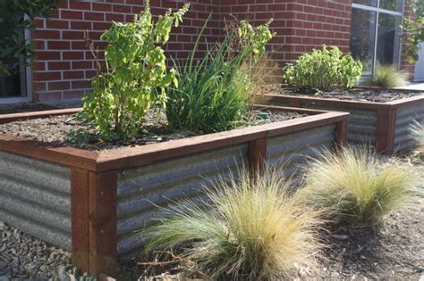 More Ideas Corrugated Metal Garden Box Garden Planter Boxes Pint