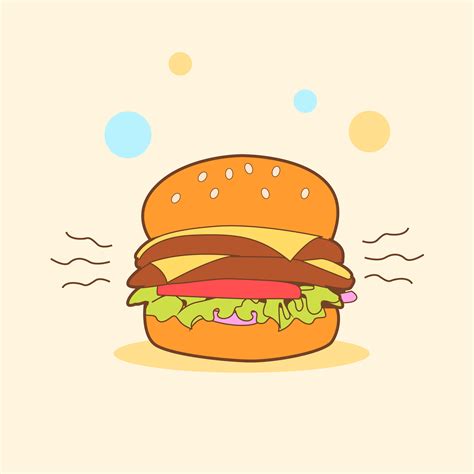 Cartoon Hamburger In A Playful Background 661894 Vector Art At Vecteezy