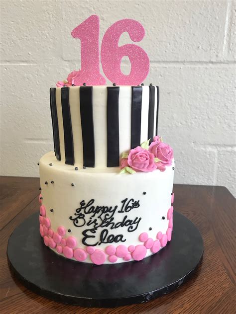 Cute Simple Sweet 16 Birthday Cake Sweet Sixteen Cakes 16 Birthday