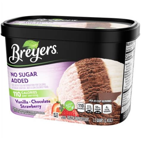 Breyers No Sugar Added Double Churn Vanilla Chocolate Strawberry Ice Cream Qt King Soopers