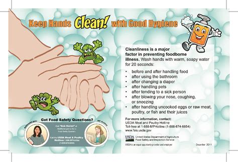 Free Restaurant Usda Keep Hands Clean Labor Law Poster 2024