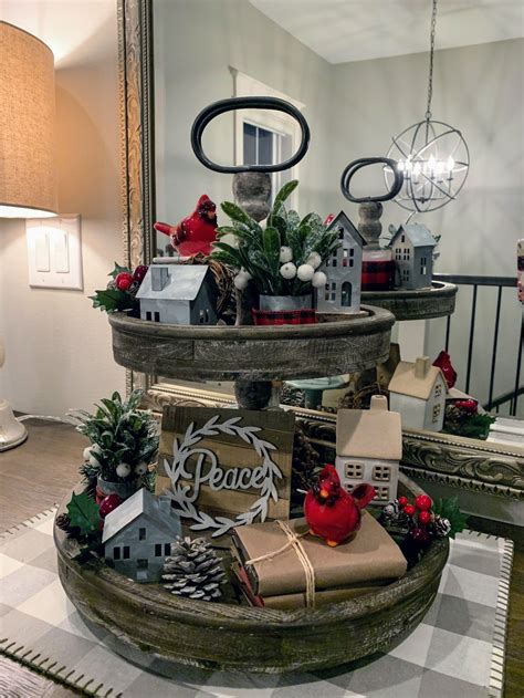 A tiered tray for christmas