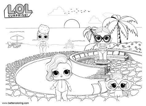 LOL Pets Coloring Pages Dolls with Pet - Free Printable Coloring Pages