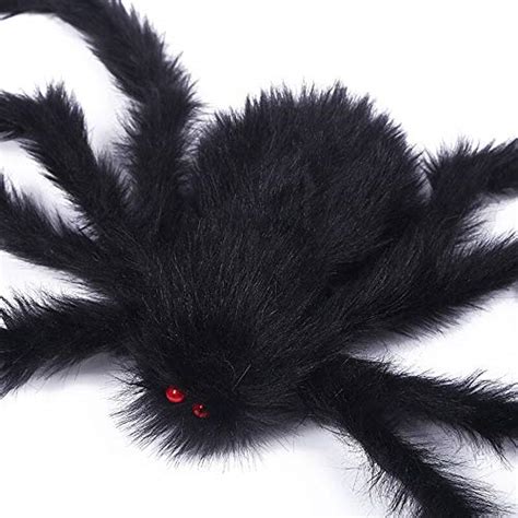 ALLADINBOX Halloween Hairy Scary Virtual Realistic Posable Spider Black