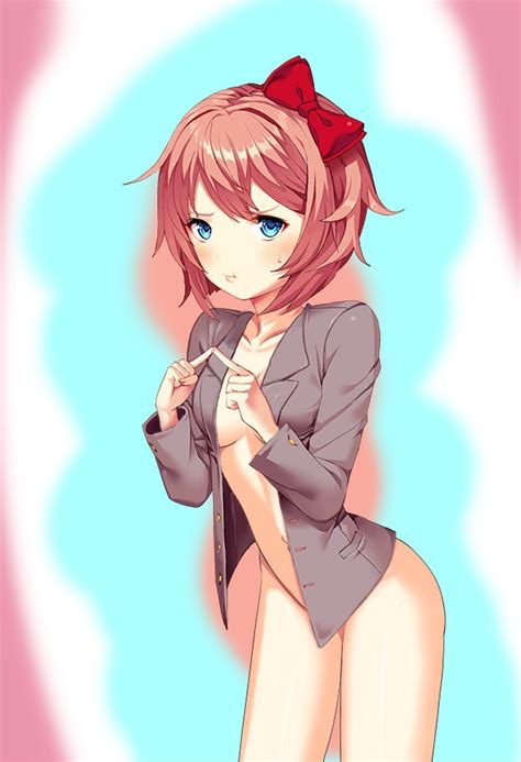 Rule 34 Accurate Art Style Blue Eyes Bow Breasts Doki Doki Literature Club Female Hairbow Just