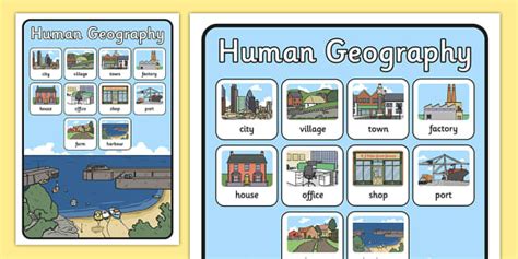 Human Geography Word Grid Teacher Made Twinkl