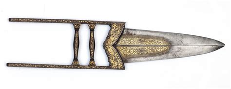 bonhams a gold koftgari steel scissor katar north india 19th century
