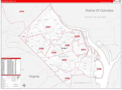 Arlington County Va Zip Code Maps Red Line