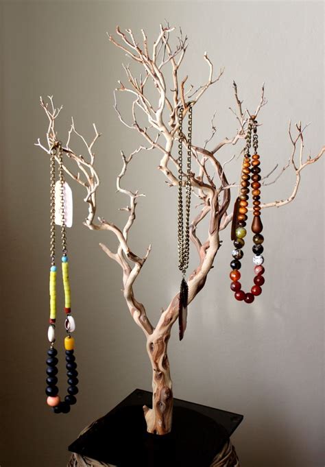 Handmade Natural Wood Jewelry Tree Jewelry Tree Diy Jewelry
