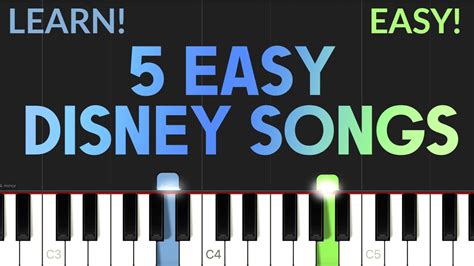 5 Classic And Easy Disney Songs Easy Piano Tutorial Youtube