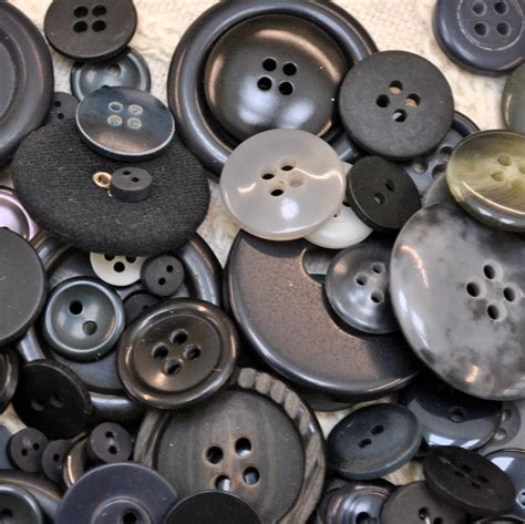 Black And Dark Gray Buttons 8oz Of Buttons Both Vintage And Etsy