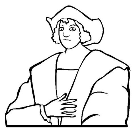 Christopher Columbus Line Art On Columbus Day Coloring Page Netart