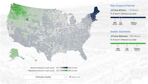 Map Where Nfl Fans Are On Facebook And Twitter Vox