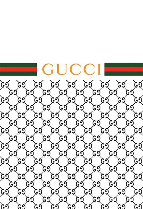 Gucci White Pattern Digital Art By Boom Boom