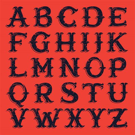 Victorian Font Alphabet Stock Vectors Istock