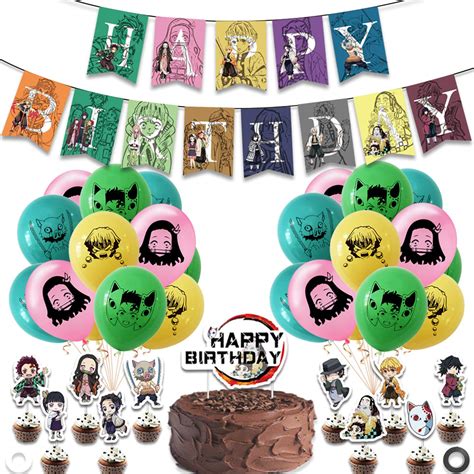 Buy 38 Pcs Anime Birthday Party Supplies Demon Slayer Party